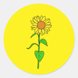 Cute yellow sunflower for small business packing runder aufkleber