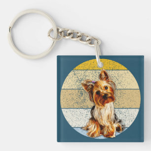 Cute Yorkie Terrier Chien Arrière - plan rétro