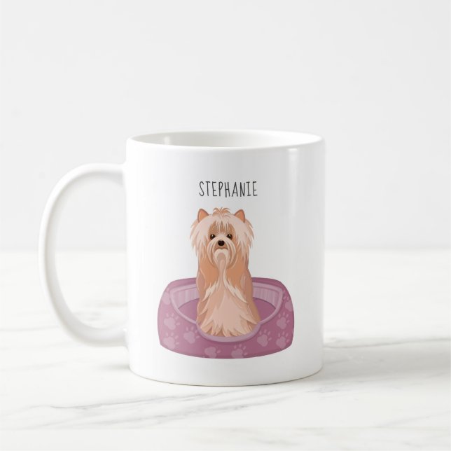 Cute Yorkshire Terrier Anniversaire Café Mug (Gauche)