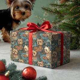Cute Yorkshire Terriers in Vintage Style Geschenkpapier Set