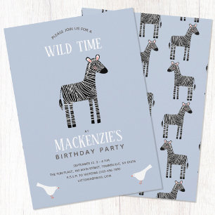 Cute Zebra Boy Anniversaire Fête Invitation
