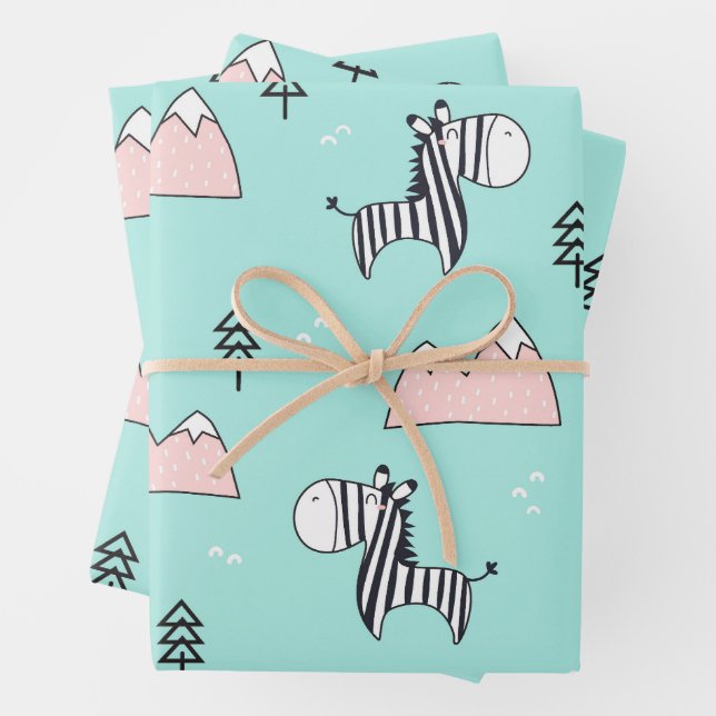 Cute Zebra Geschenkpapier Set (Beispiel)