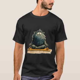 Cute Zen Monster Yoga Meditation Forest Art T-Shirt