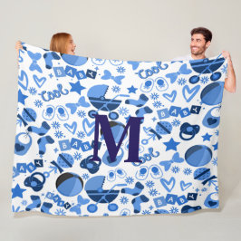 Cutecool Blue Babyboy Kinderzimmer Pattern persona Fleecedecke