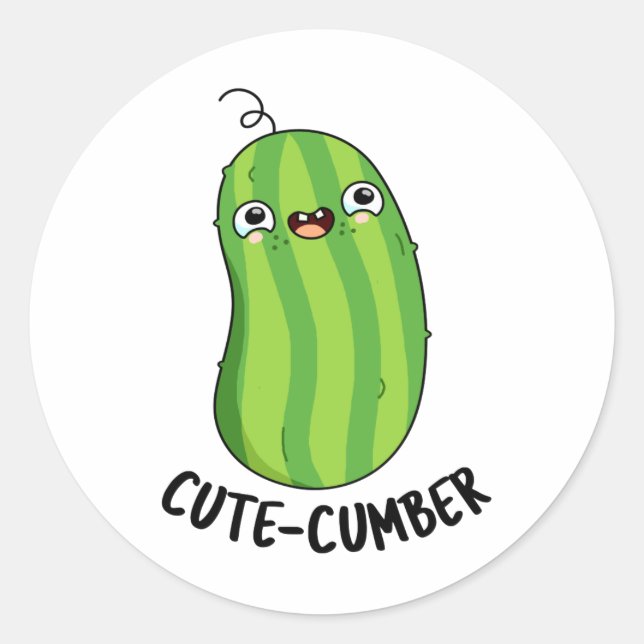 Cutecumber Funny Cucumber Pub Runder Aufkleber (Vorderseite)