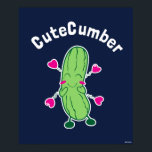 CuteCumber Poster<br><div class="desc">Die von bCreative entworfene Gurkengrafik "CuteCumber" zeigt eine niedliche, errötende Gurke! Das ist ein tolles Geschenk für Familie, Freunde oder eine Leckerei für sich! Diese lustige Grafik ist eine großartige Ergänzung zu jedem Stil: bCreative ist ein führender Schöpfer und Lizenzgeber von originellen, trendigen Designs und Immobilien. ©LCT Creative. Lizenz von...</div>