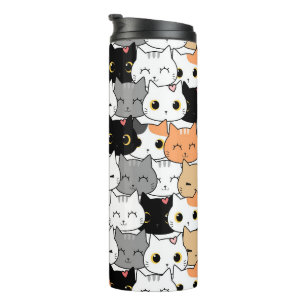 CuteCute Cat Crowd-Muster Thermosbecher