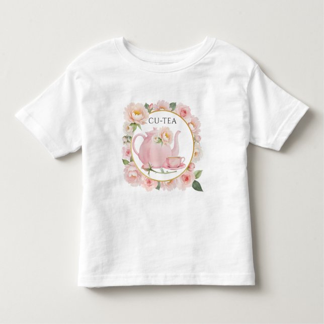 CuTee Rosa Teekessel Kleinkind T - Shirt (Vorderseite)