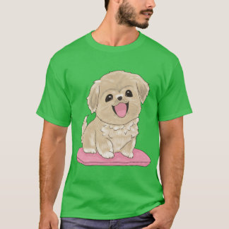 Cuteibetan Spaniel Hund auf Kissenjungen T-Shirt