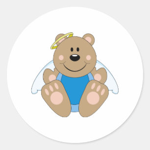 Cutelyn Baby Boy Engel Bär Runder Aufkleber