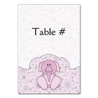 Cutelyn Baby Pink Elephant Tischnummer