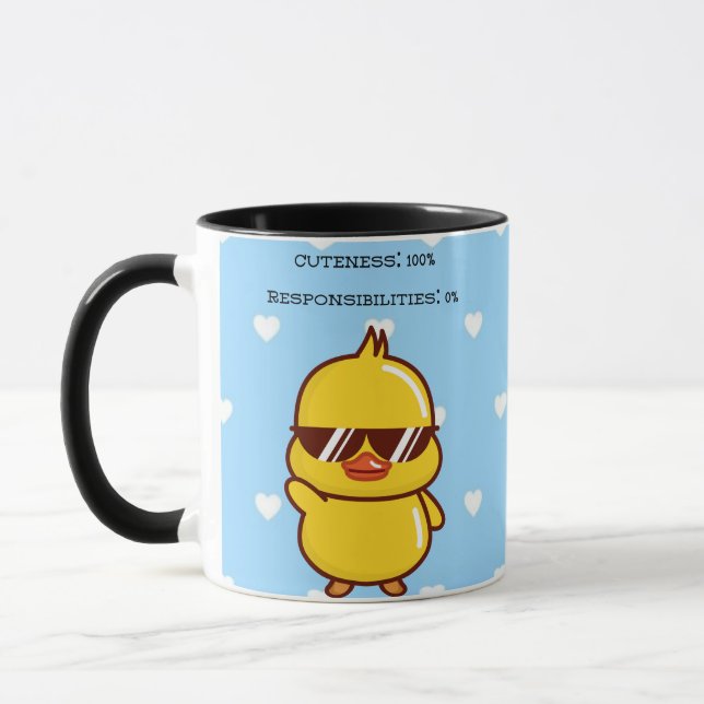 Cuteness 100% Responsibilities 0% | Cute Duck Mug (Gauche)