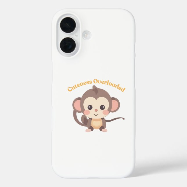 Cuteness Surchargé : Monkey Iphone 16 Coque (Verso)