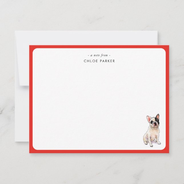 CuteRed Border French Bulldog Christmas Thank you  Dankeskarte (Vorderseite)