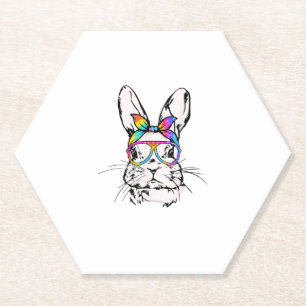 Cutes Bunny Messy Bun Gefärbte Krawatte Bandana Ra Untersetzer