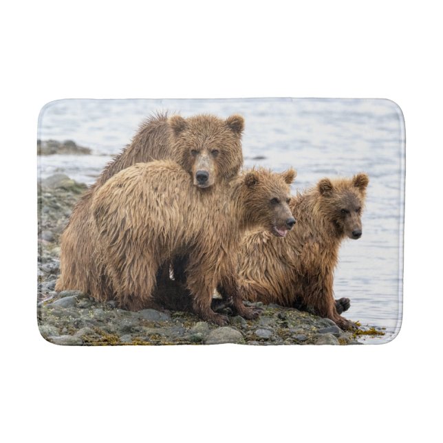 Cutest Baby Animals | Bear & Cubs Badematte (Vorderseite)