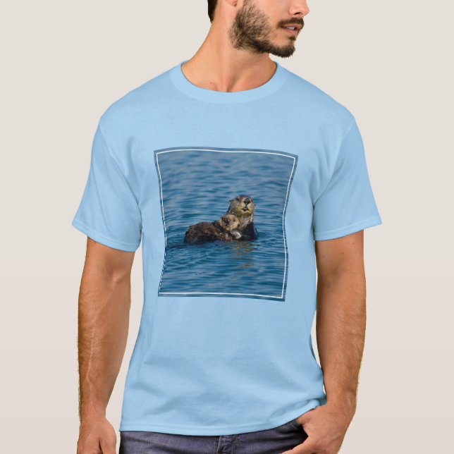 Cutest Baby Animals | Mother & Baby Sea Otter T-Shirt (Vorderseite)