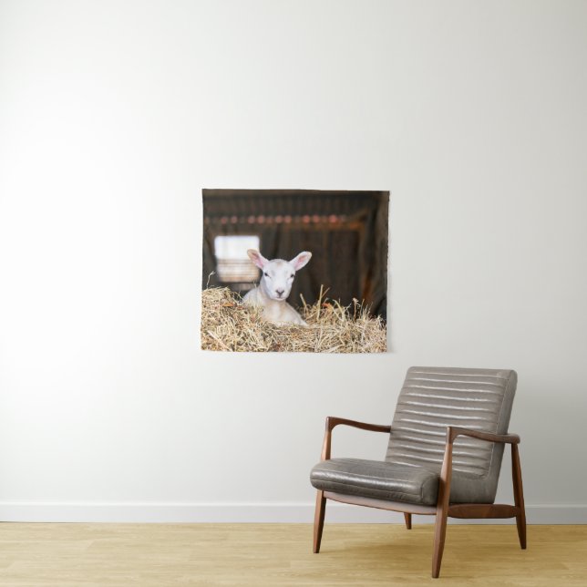 Cutest Baby Animals | Newborn Lamb Wandteppich (Beispiel (Horizontal))