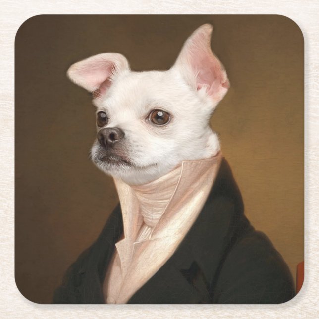 Cutest Baby Animals | Royal Chihuahua Portrait Rechteckiger Pappuntersetzer (Vorderseite)