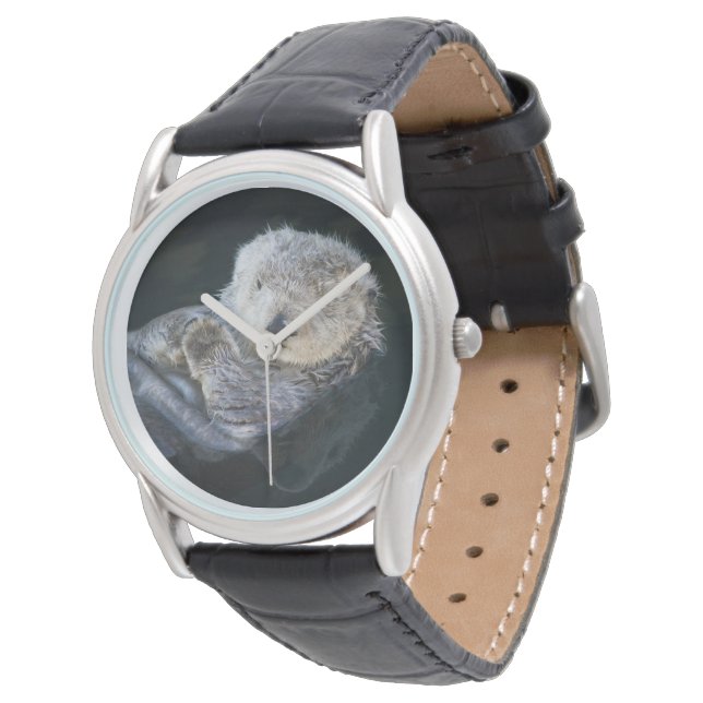Cutest Baby Animals | Sea Otter Floating Armbanduhr (Schrägansicht)