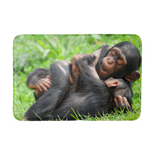 Cutest Baby Animals Two Young Chimpanzees Badematte