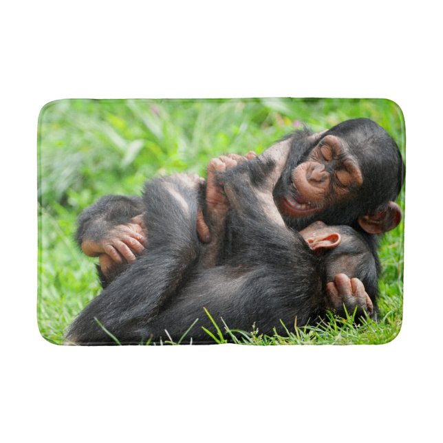 Cutest Baby Animals | Two Young Chimpanzees Badematte (Vorderseite)