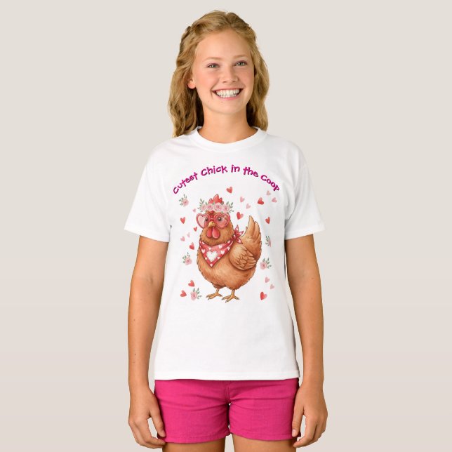 Cutest Chick in the Coop Brown Hen T-Shirt (Vorne ganz)