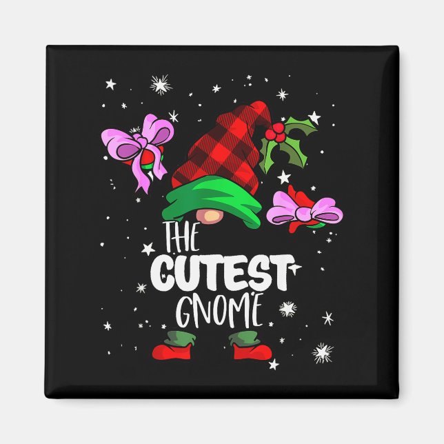 Cutest Gnome Red Buffalo Plaid Matching Family Chr Magnet (Vorne)