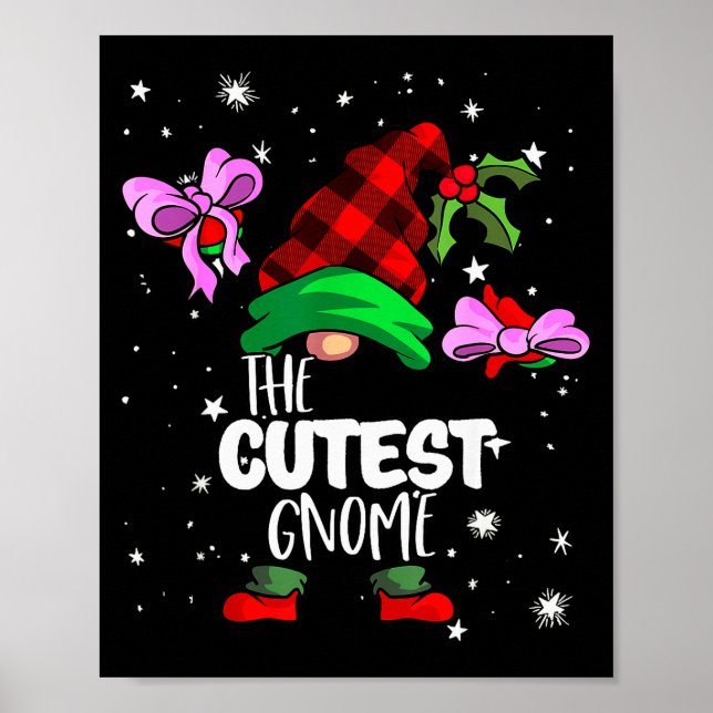 Cutest Gnome Red Buffalo Plaid Matching Family Chr Poster (Vorne)