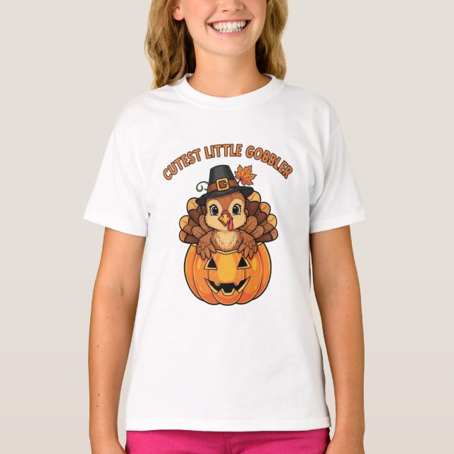 Cutest Little Gobbler Thanksgiving Shirt  Cutest (Vorderseite)