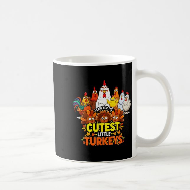 Cutest Little Turkeys Funny Thanksgiving Teacher D Kaffeetasse (Rechts)