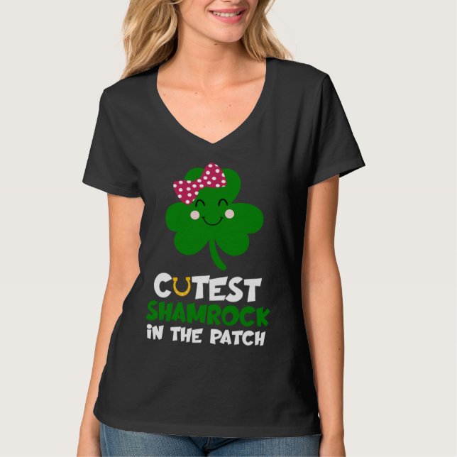 Cutest Shamrock In The Patch St Patricks Day Kids  T-Shirt (Vorderseite)