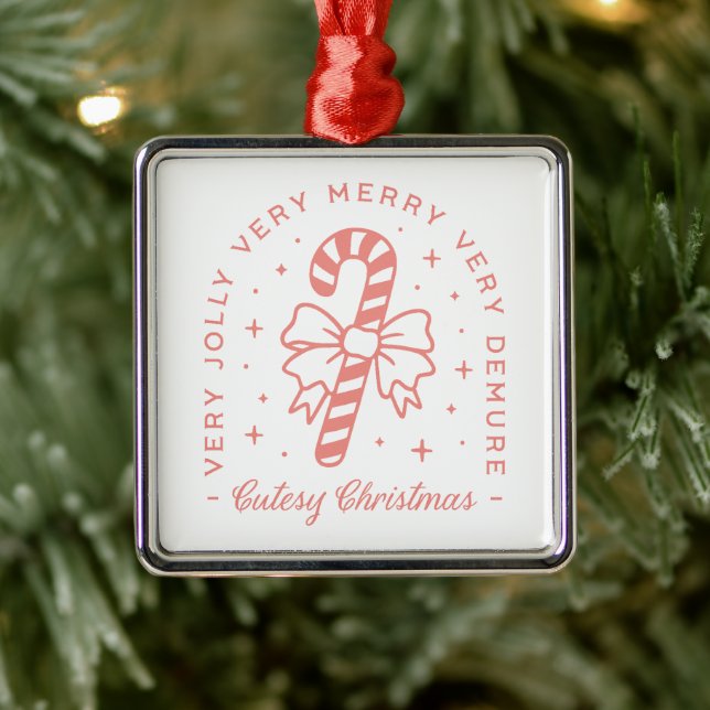 Cutesy demütigen Weihnachtscoquette rosa Ästhetik Ornament Aus Metall (Baum)