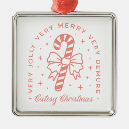 Cutesy demütigen Weihnachtscoquette rosa Ästhetik Ornament Aus Metall