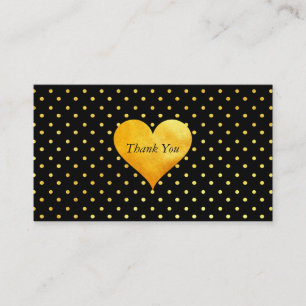 Cutesy Gold Heart Polka Dot Danke / Referendum Empfehlungskarte