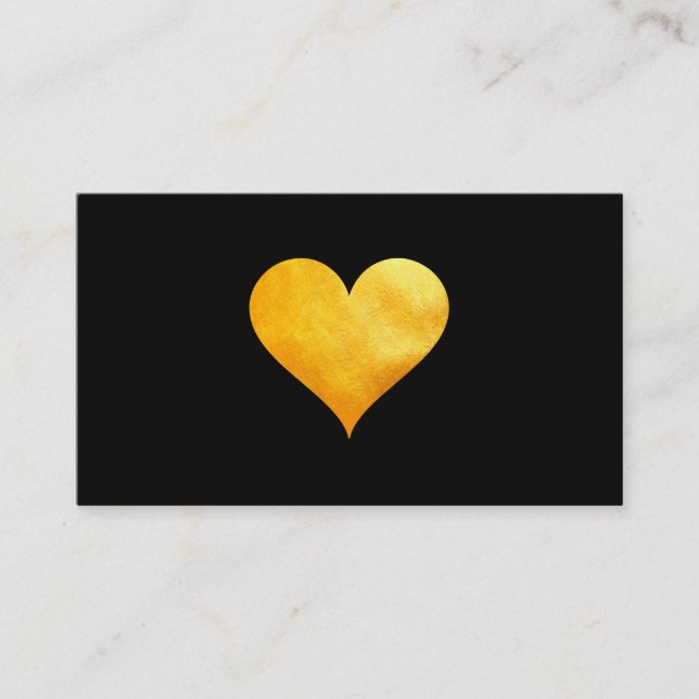 Cutesy Gold Heart Visitenkarte (Vorderseite)
