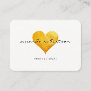 Cutesy Gold Heart Visitenkarte
