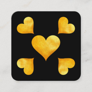 Cutesy Gold Hearts Quadratische Visitenkarte