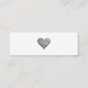 Cutesy Gray Heart Mini Visitenkarte
