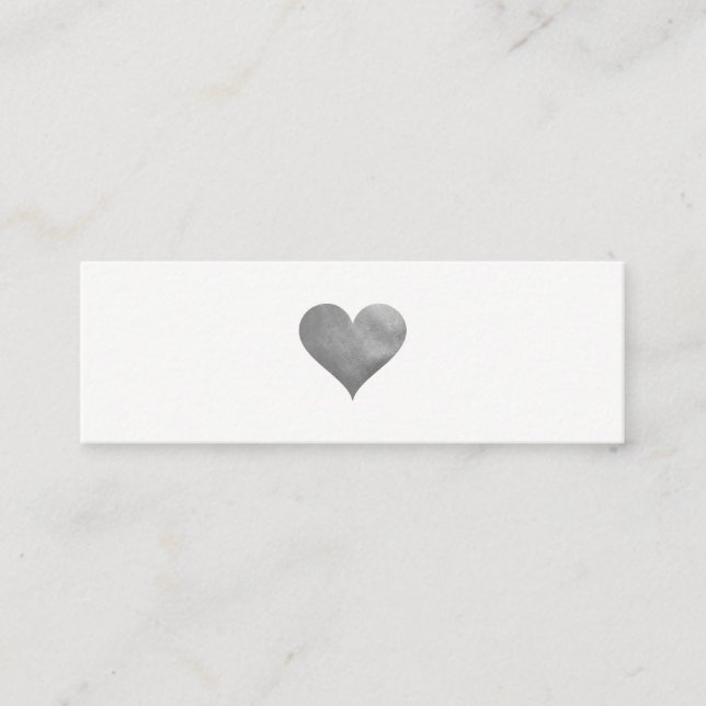 Cutesy Gray Heart Mini Visitenkarte (Vorderseite)