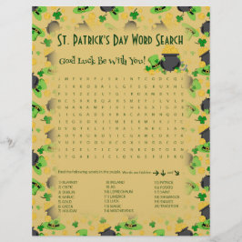 Cutesy Luck for Irish Word Search Game Flyer