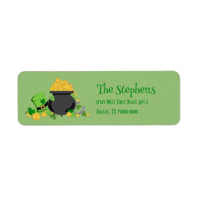Cutesy Luck für das Irish Address Label (Vorne)
