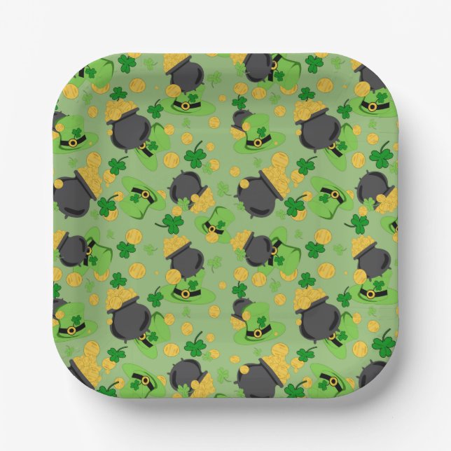 Cutesy Luck für die irische Papierplatte Pappteller (Vorderseite)