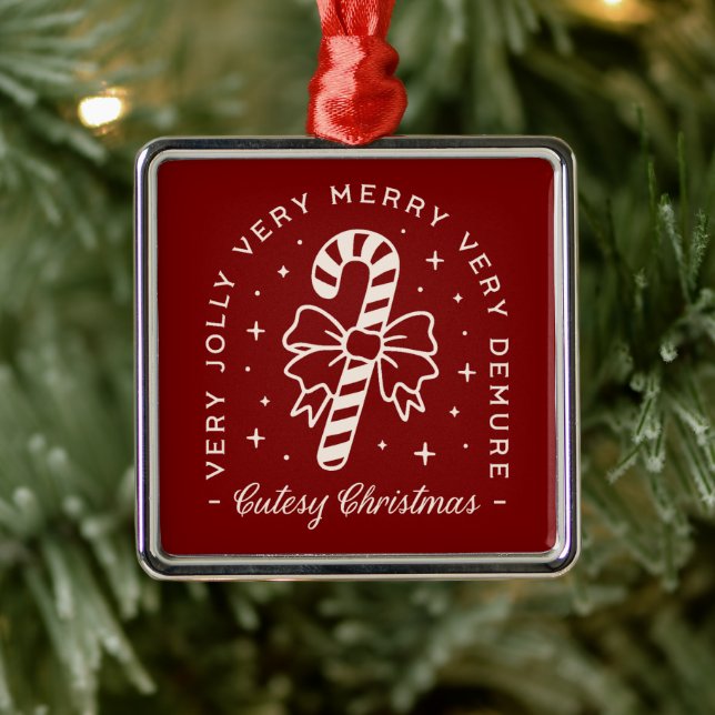 Cutesy Weihnachten Rote Bonbons Rohrbogen Ornament Aus Metall (Baum)
