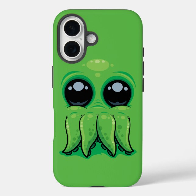 Cutethulhu Niedlich Cthulhu Face iPhone 16 Hülle (Rückseite)