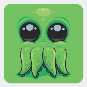 Cutethulhu Niedlich Cthulhu Face Quadratischer Aufkleber