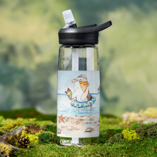 Cutie das Meerschweinchen am Meer Gemälde Trinkflasche