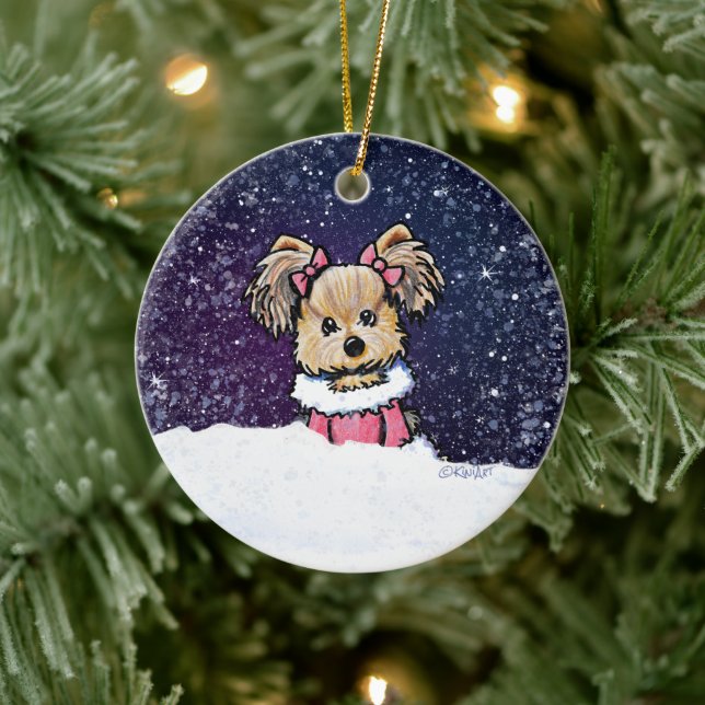 Cutie de Noël Yorkie Terrier Ornement (Arbre)