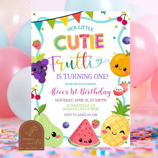 Cutie Frutti Birthday Invitation (Créateur téléchargé)