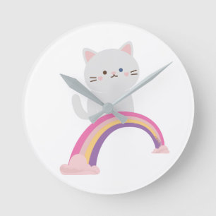 Cutie Kitten Cat       Runde Wanduhr